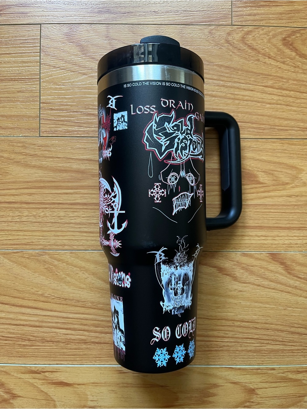 Bladee Cold Visions Tumbler Black Cup Drain Gang